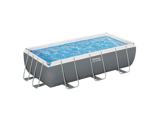 Bestway Stahlrahmen-Pool Set Steel Pro Max Frame 404x201x100 cm Rechteckig Grau
