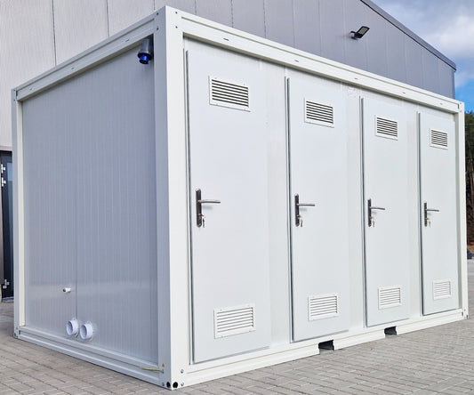 XXL Toilettencontainer mit 8 Kabinen für Veranstaltungen RAL 9002
