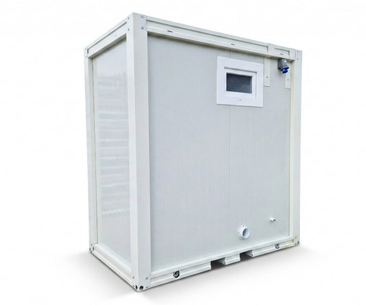 Sanitärcontainer mit WC & Dusche inkl. Boiler und Außenlicht in RAL9002