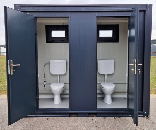 WC-Container Mann/Mann RAL7016 | Warmwasser & Isoliert 275x120cm