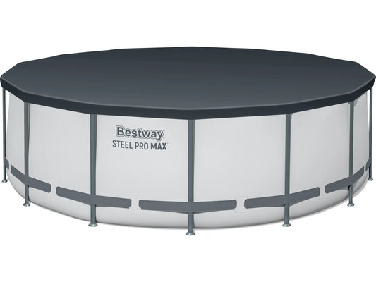 Bestway Stahlrahmen-Pool Set Steel Pro Max Frame GS Ø 427 x 122cm Rund Lichtgrau