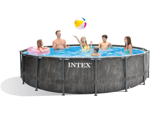 Intex Premium Frame Pool Set Prism Greywood Ø 457 cm x 122 cm