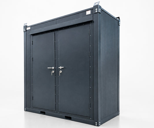 Sanitärcontainer WC als Doppelkabine - Klo für Damen und Herren - Anthrazit - PRIME
