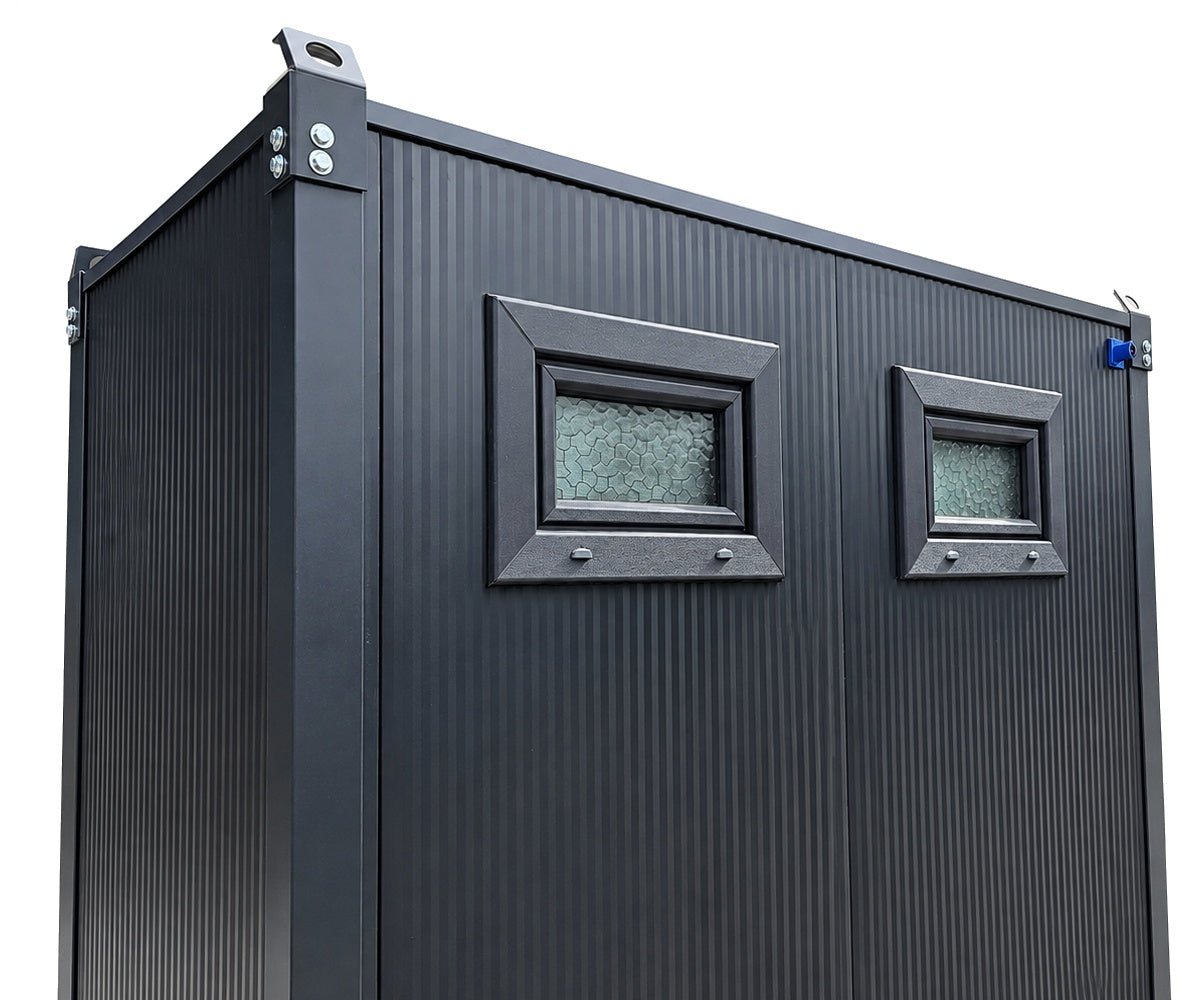 Sanitärcontainer WC als Doppelkabine - Klo für Damen und Herren - Anthrazit - PRIME