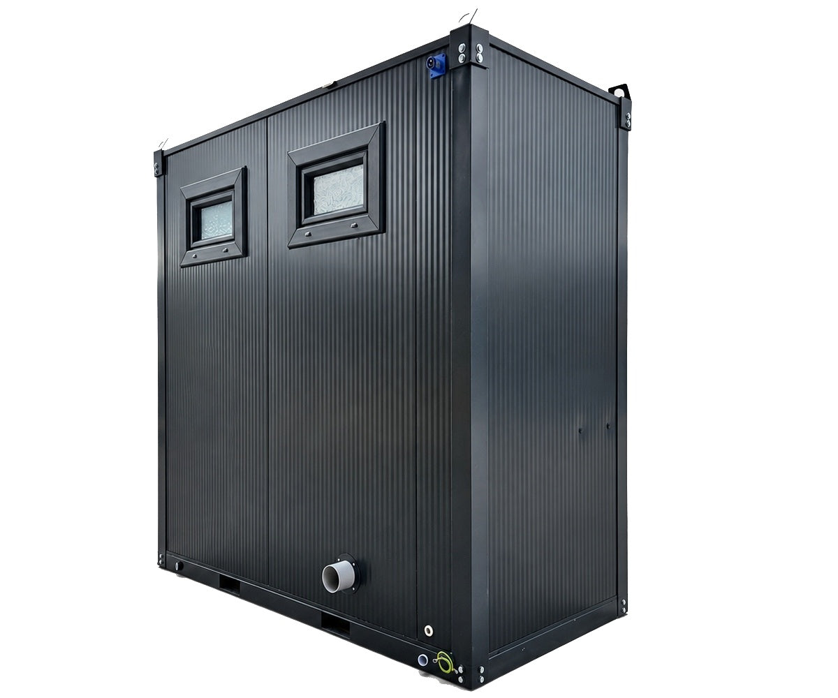 Sanitärcontainer WC als Doppelkabine - Klo für Damen und Herren - Anthrazit - PRIME