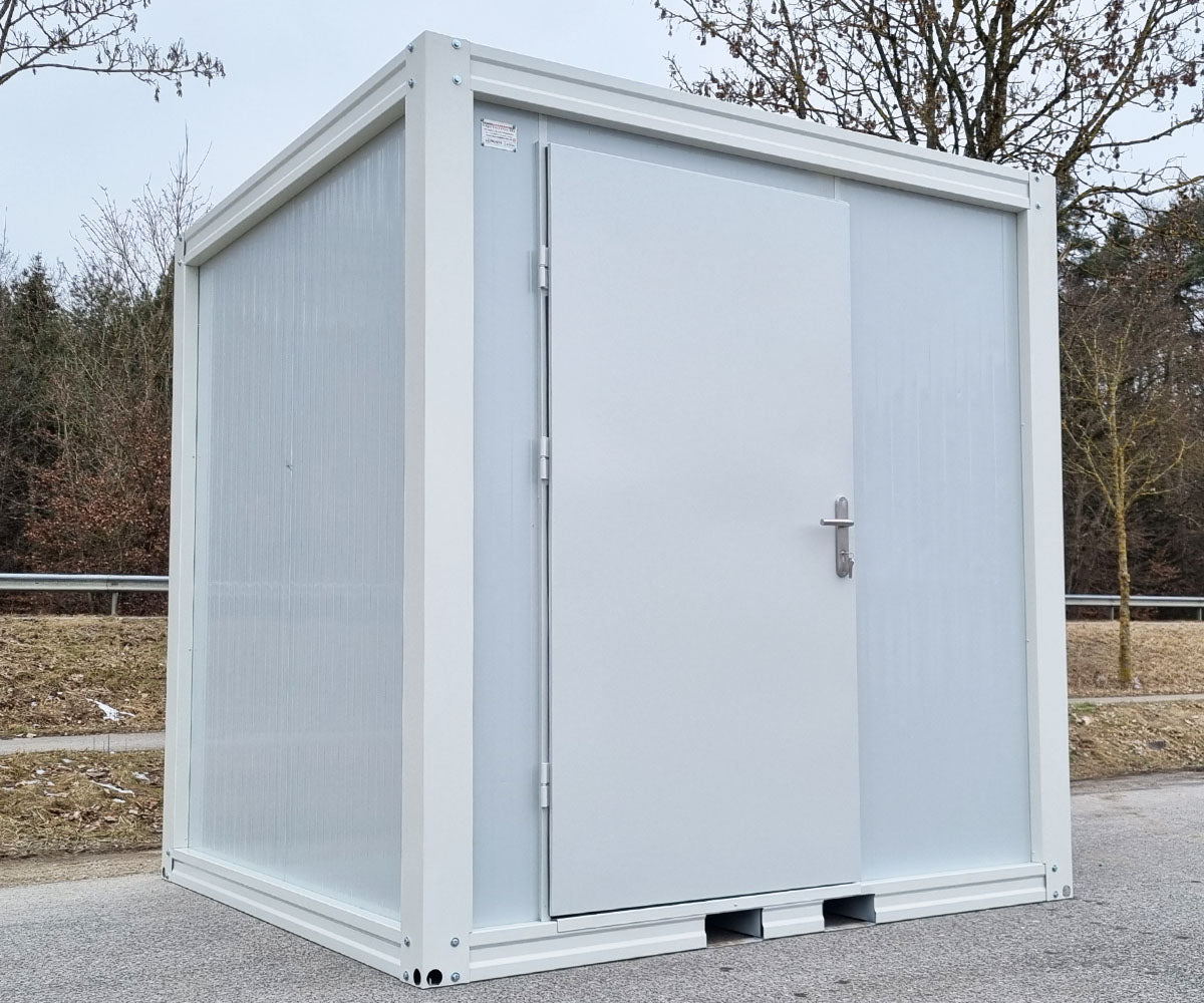 Behinderten Toilette - WC Container mit Rampe - barrierefrei RAL9002