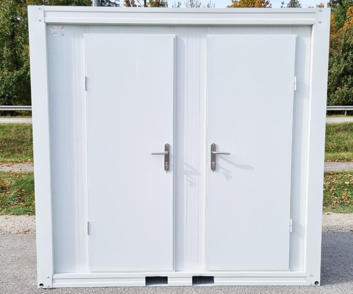 WC Duschcontainer mit Klo Pissoir RAL9002 Weiss