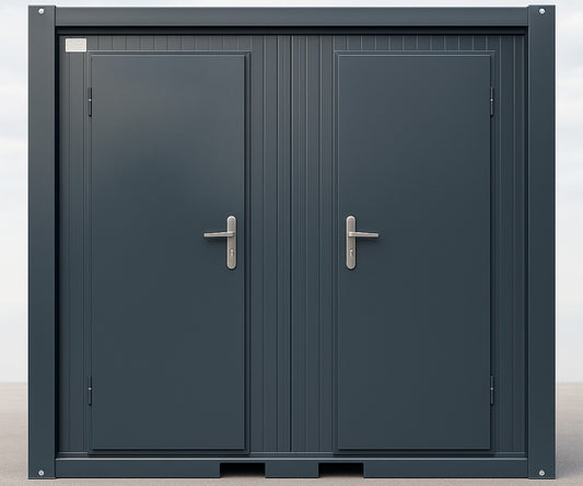 Duschcontainer - Sanitärcontainer als Doppelkabine mit zwei Duschen - RAL7016 Anthrazit
