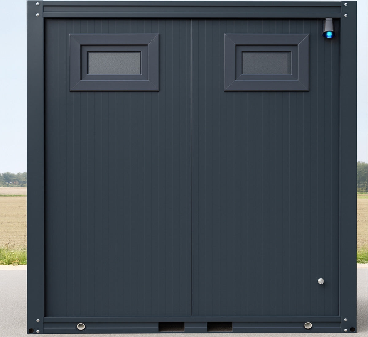 Duschcontainer - Sanitärcontainer als Doppelkabine mit zwei Duschen - RAL7016 Anthrazit