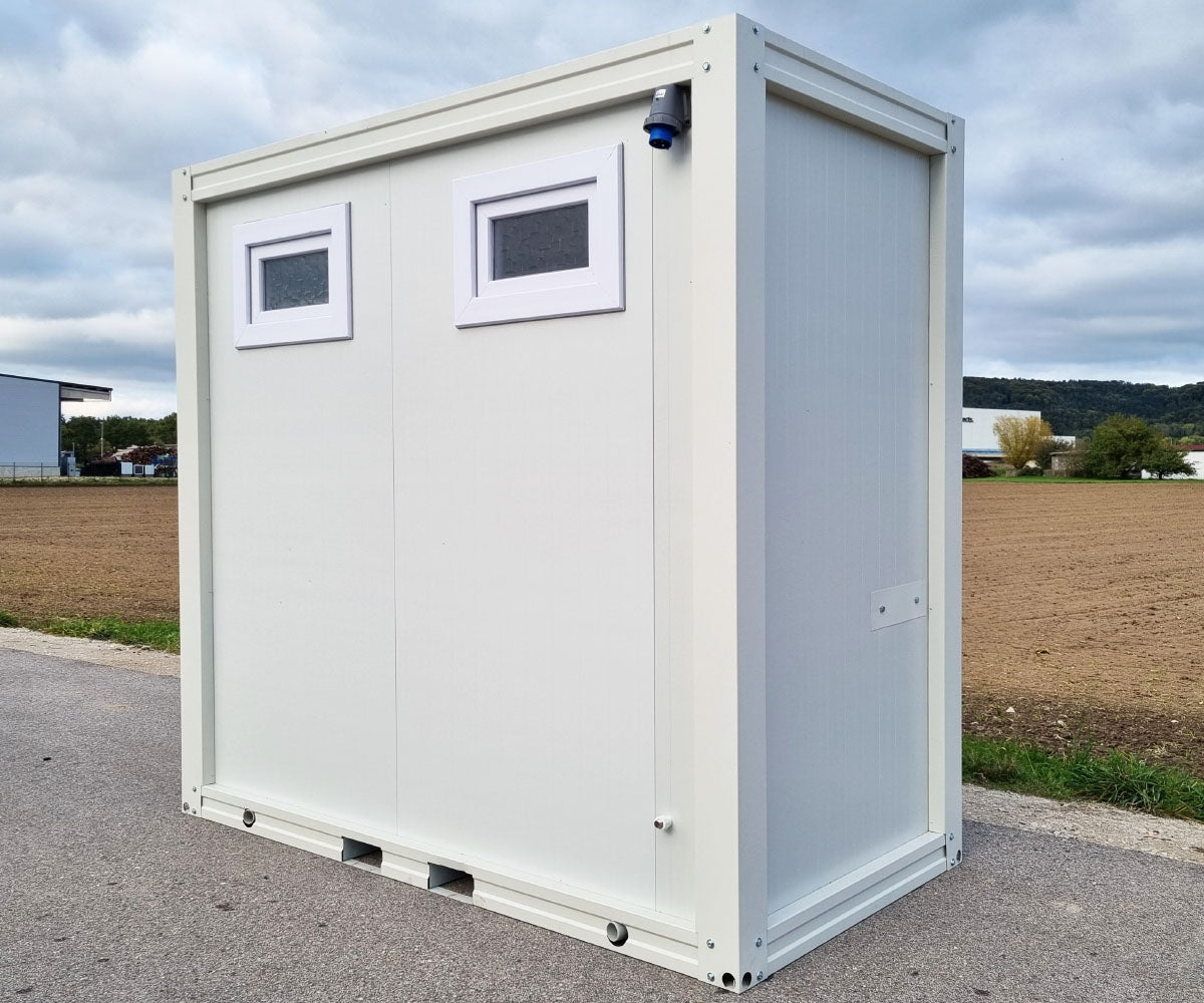 Duschcontainer - Sanitärcontainer als Doppelkabine mit zwei Duschen - RAL9002 weiß