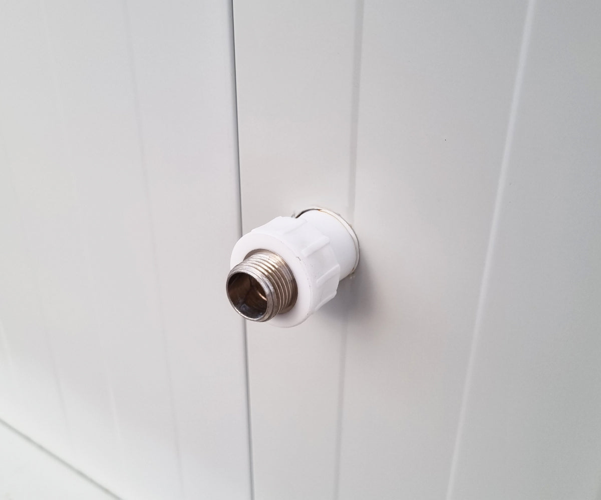 Duschcontainer - Sanitärcontainer als Doppelkabine mit zwei Duschen - RAL9002 weiß