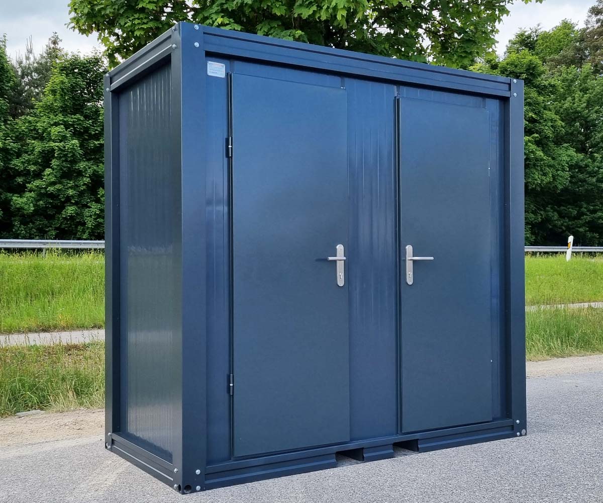 WC Toilettencontainer für Frauen als Doppelkabine in RAL 7016 Anthrazit