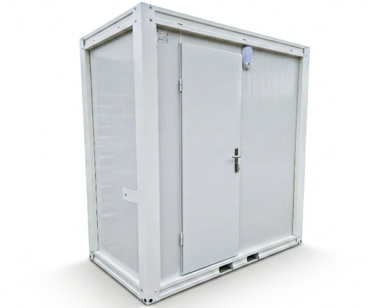 Sanitärcontainer mit WC & Dusche inkl. Boiler und Außenlicht in RAL9002