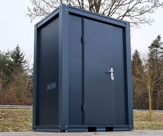 Mobiler Toilettencontainer - WC mit Waschbecken Pissoir und Durchlauferhitzer - Anthrazit