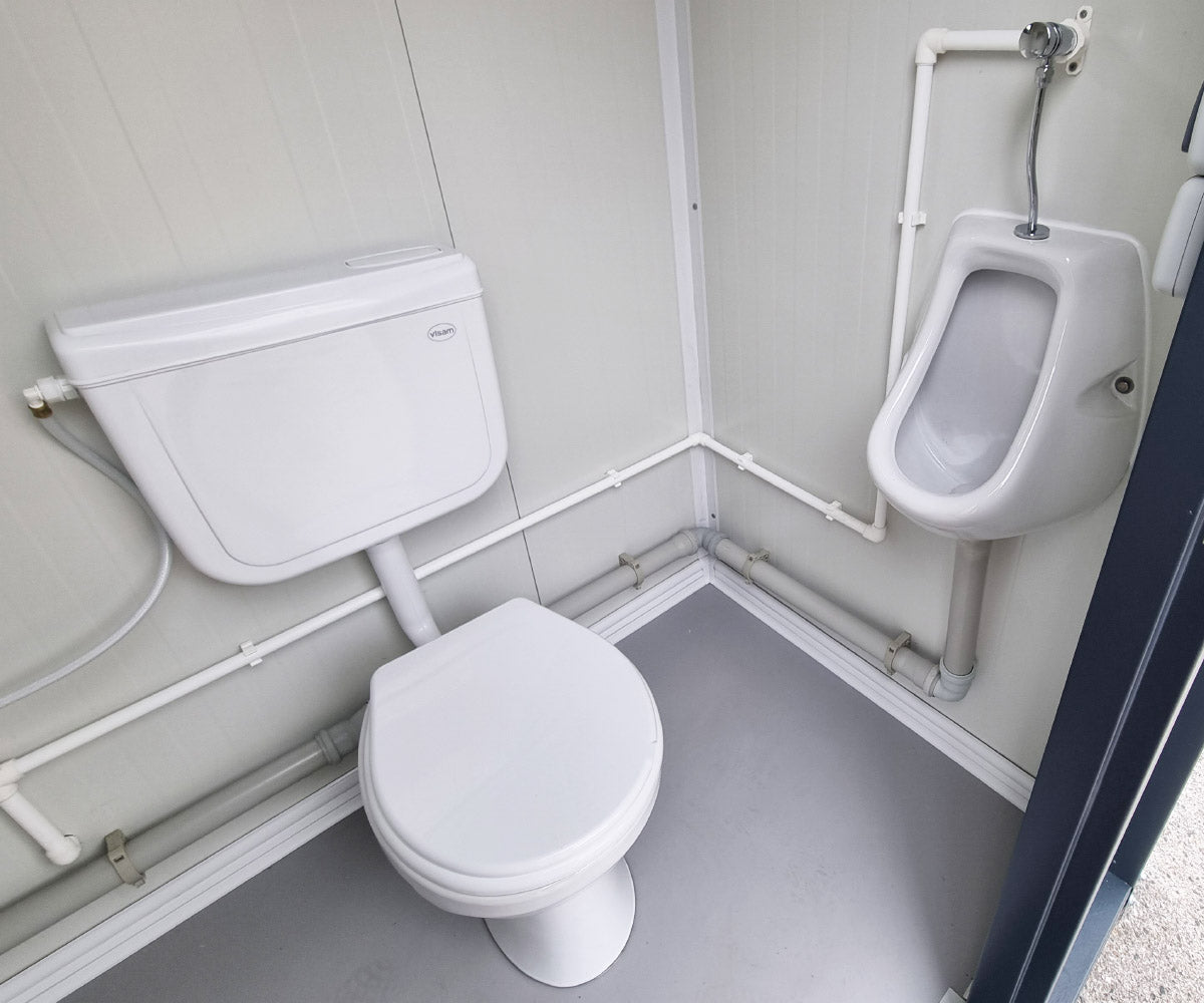 Sanitärcontainer - WC mit Waschbecken und Pissoir RAL7016 Anthrazit