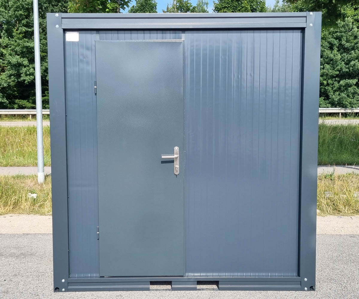 Sanitärcontainer mit WC Dusche und Warmwasser in RAL7016 Anthrazit