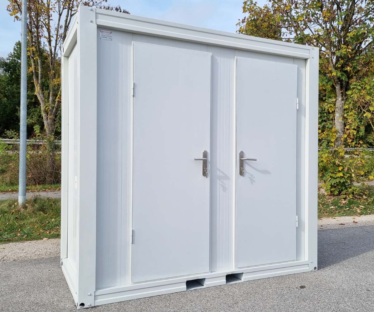 Sanitärcontainer Toilette in weiß für Mann und Frau RAL9002