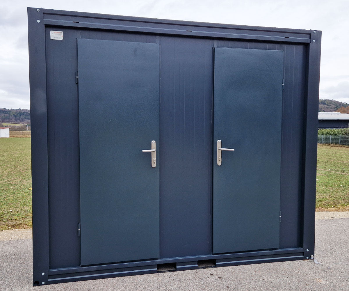 WC-Container Mann/Mann RAL7016 | Warmwasser & Isoliert 275x120cm