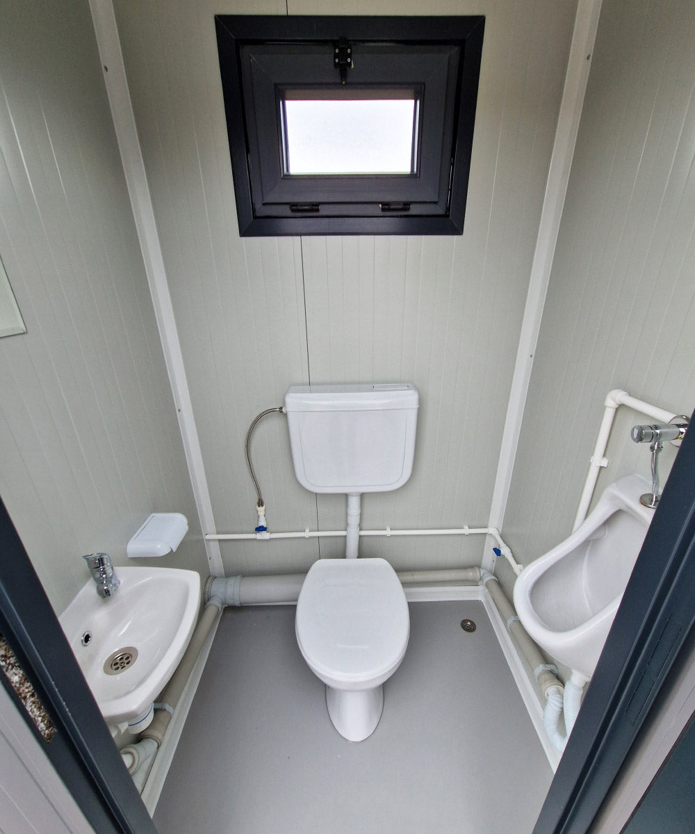 WC-Container Mann/Mann RAL7016 | Warmwasser & Isoliert 275x120cm