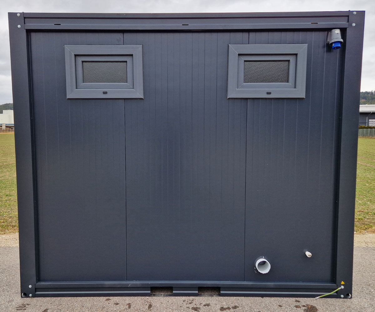 WC-Container Mann/Mann RAL7016 | Warmwasser & Isoliert 275x120cm